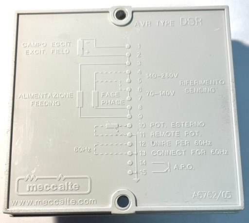 Jcb mecc alte a6762/05 регулятор avr типа dsr