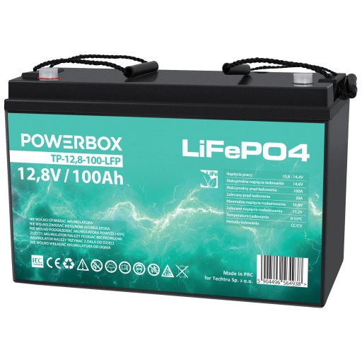 Акумулятор аварійного джерела живлення powerbox lifepo4 12.8v 100ah для дбж тощо.