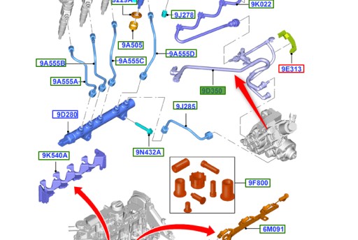 1763547 - Топливопровод c max focus mk3 mondeo mk4 s max galaxy 06 15 ford